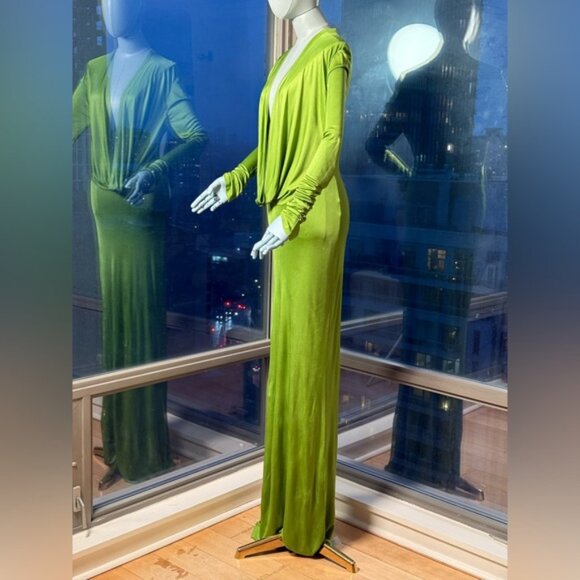 🆕 RAT & BOA 🧿 NWOT Octavia Long Sleeve Column Maxi Dress, Green - Sz L US 8 - Picture 10 of 15